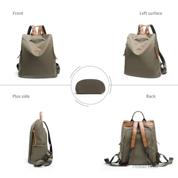 Lightweight Nylon Anti-Theft Backpack Purse Water Resistant Travel Work Bag